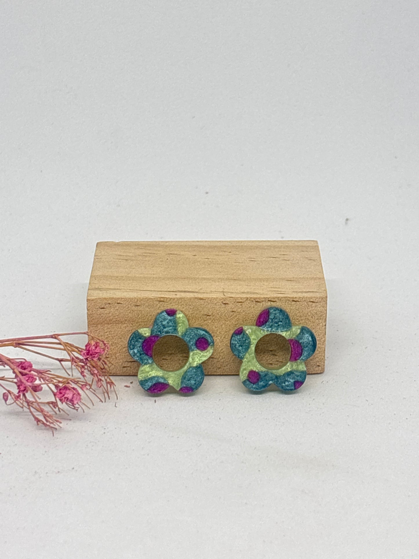 Pampille Blossom - Magenta/Blue/ Glitter Green