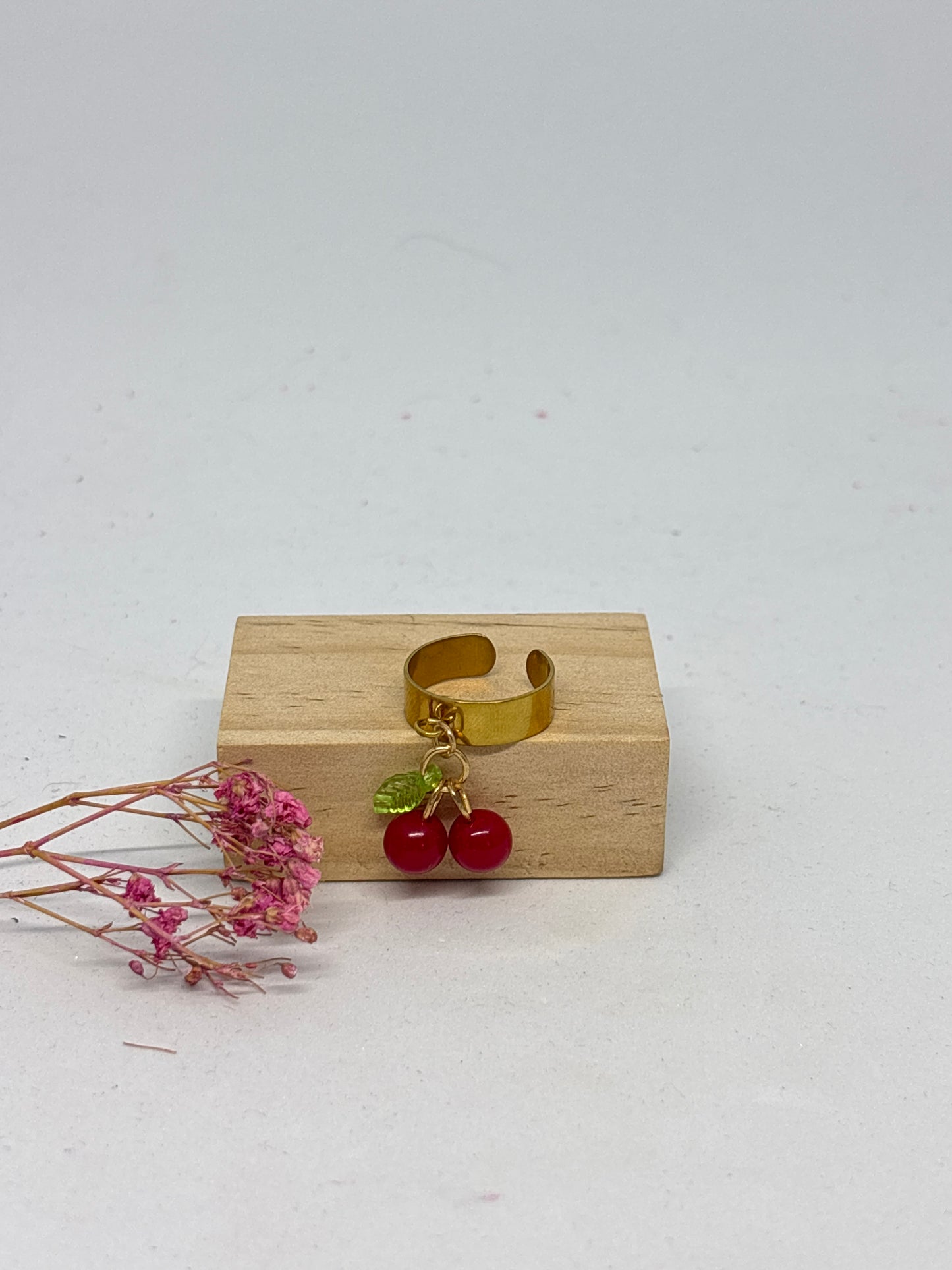 Bague pampille S - cerise