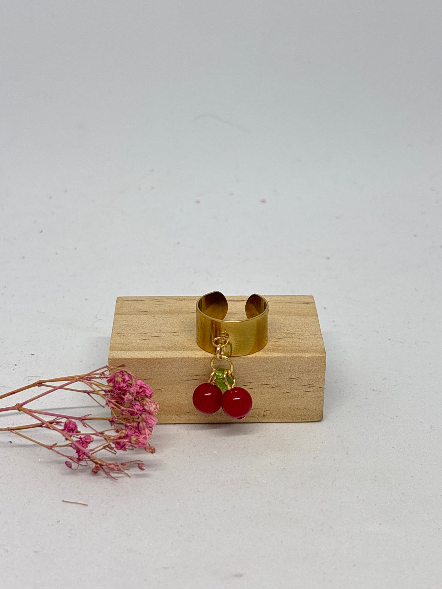 Bague pampille M - cerise