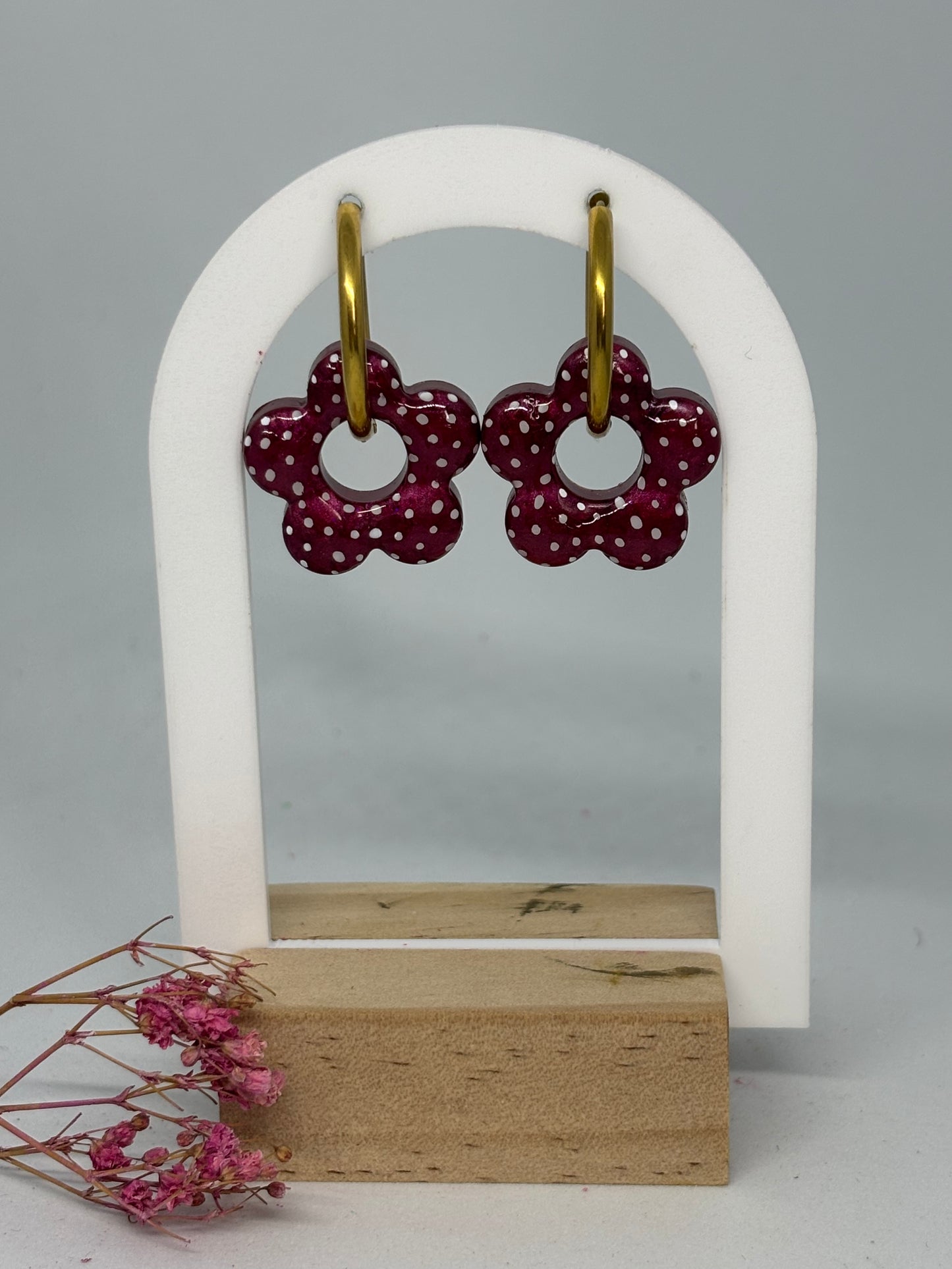 Colette - Mauve + pois blancs