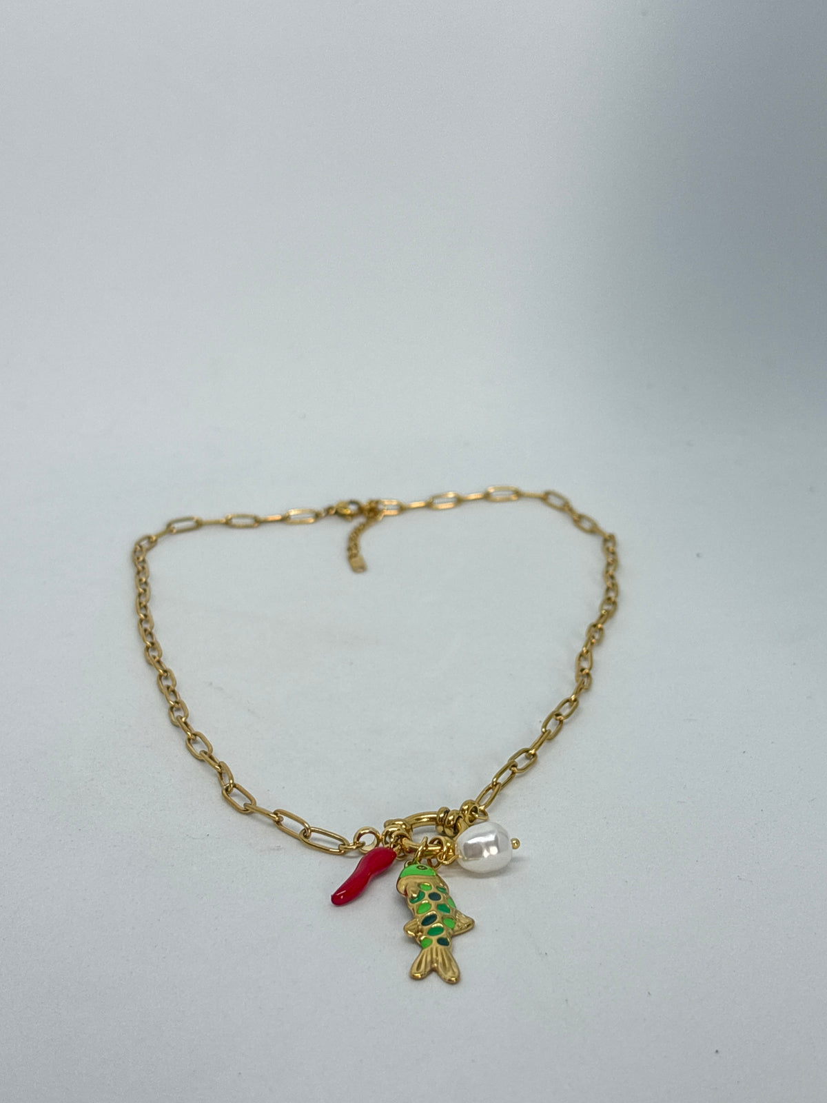 Collier multi-breloques océan - plaqué or 18k