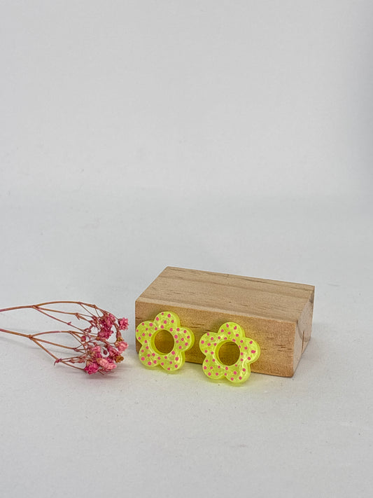 Blossom - jaune fluo pois rose