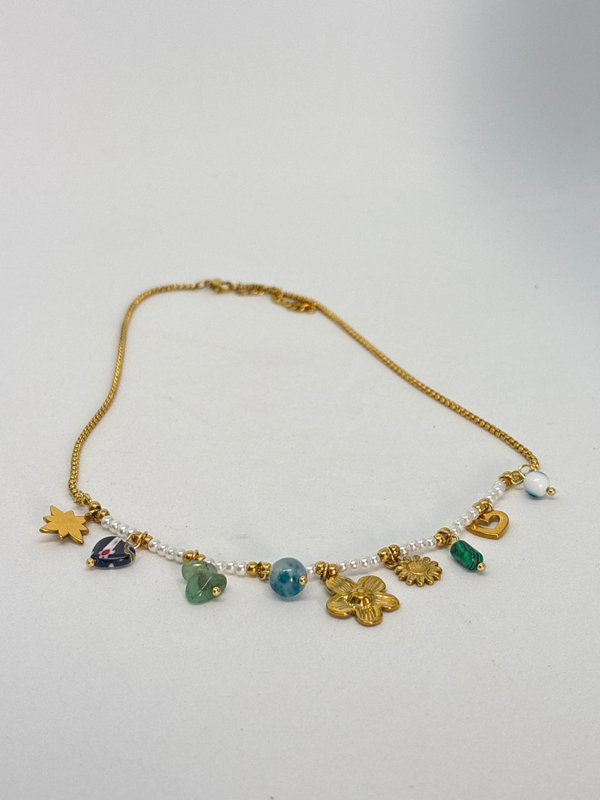 Collier multi-breloques - plaqué or 18k