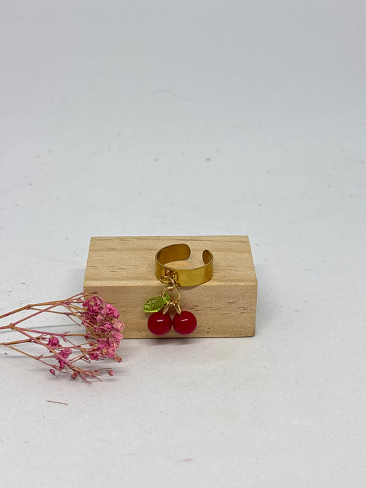 Bague pampille S - cerise