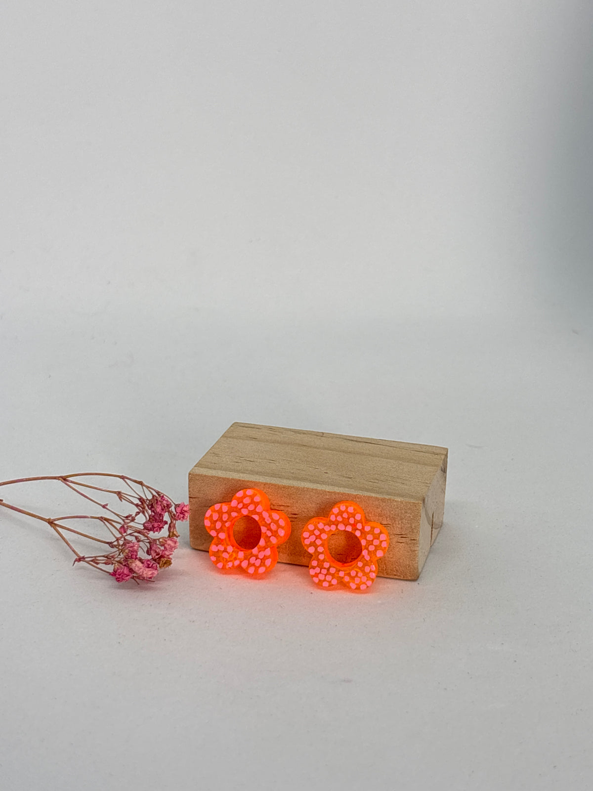 Blossom - orange fluo pois rose pâle