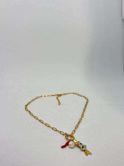 Collier breloques océan - plaqué or 18K
