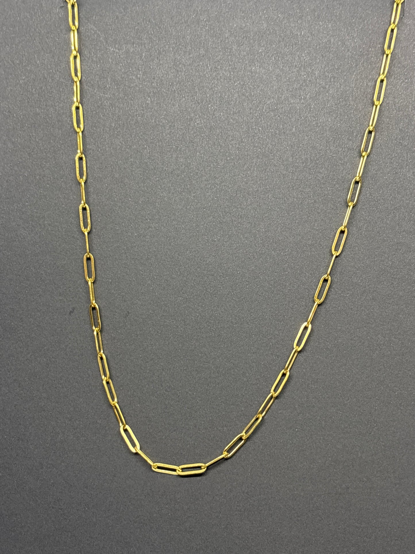 Chaîne trombone lisse 44cm + rajout 5 cm - acier inoxydable ( maille 0,9 cm )