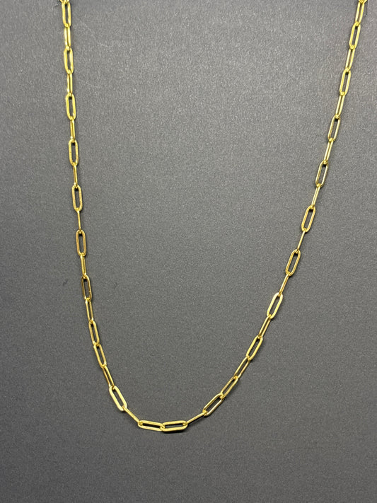 Chaîne trombone lisse 44cm + rajout 5 cm - acier inoxydable ( maille 0,9 cm )