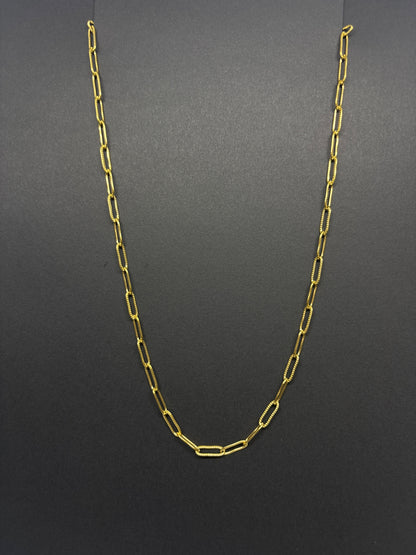 Chaine trombone piquée acier inoxydable 43/44cm (maille 1,2cm)