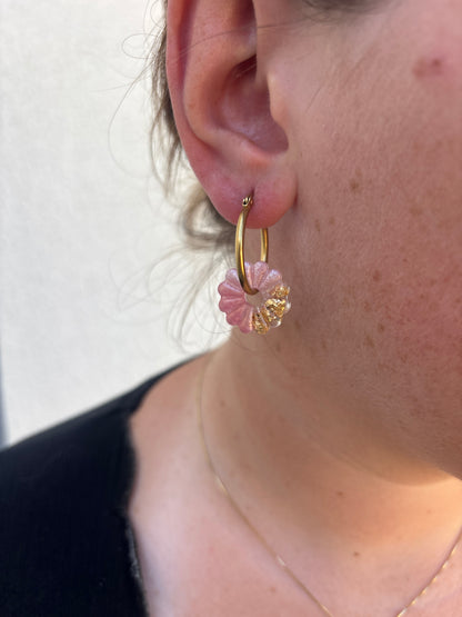 ⭐️ Créoles dormeuses or acier inoxydable 20mm