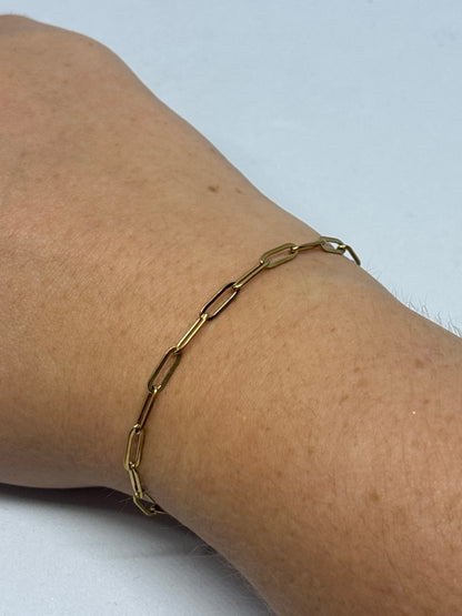 Bracelet chaîne 16 cm + rajout 5 cm (maille 0,9cm)