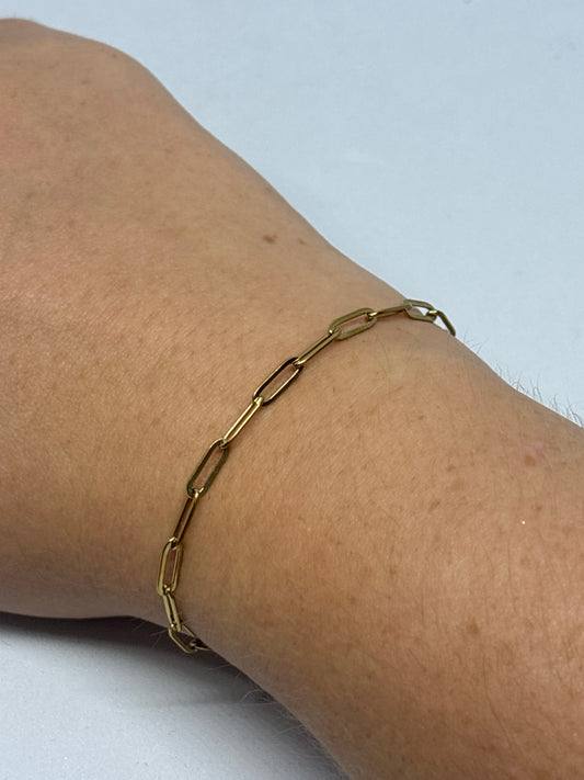Bracelet chaîne 16 cm + rajout 5 cm (maille 0,9cm)