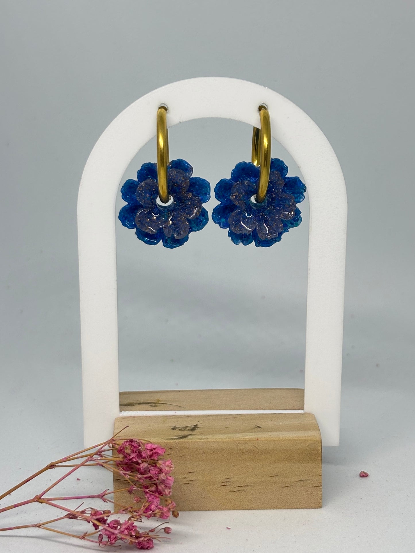Sidonie - transparent paillettes 4 + 14 / Magic blue