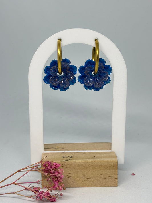Sidonie - transparent paillettes 4 + 14 / Magic blue