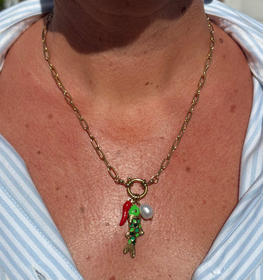 Collier multi-breloques océan - plaqué or 18k