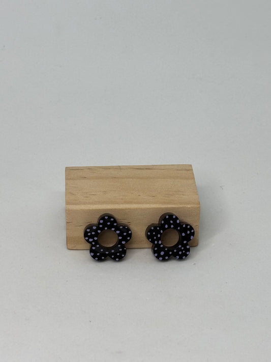 Blossom - black pois lilas