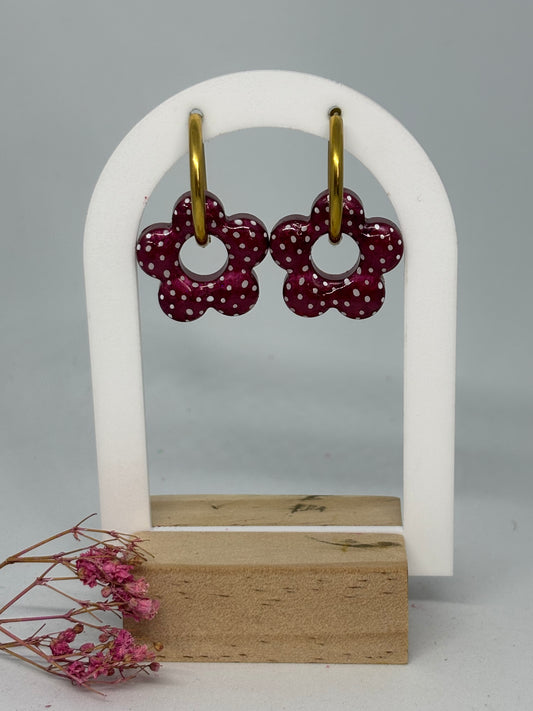 Colette - Mauve + pois blancs
