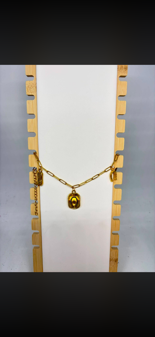 Bracelet - chaîne acier inoxydable / breloques fantaisies