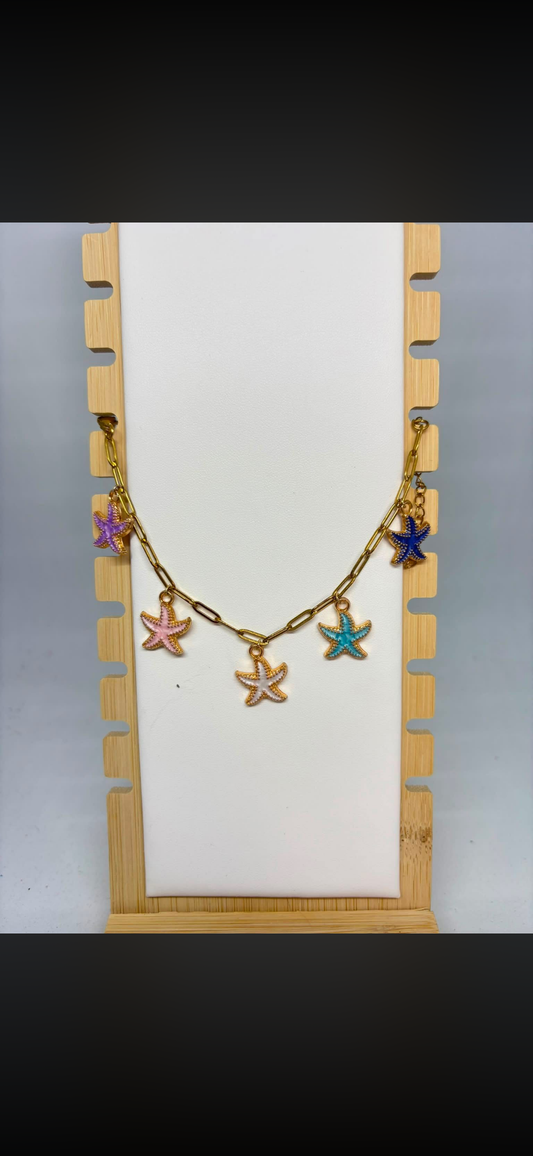 Bracelet - chaîne acier inoxydable / breloques fantaisies