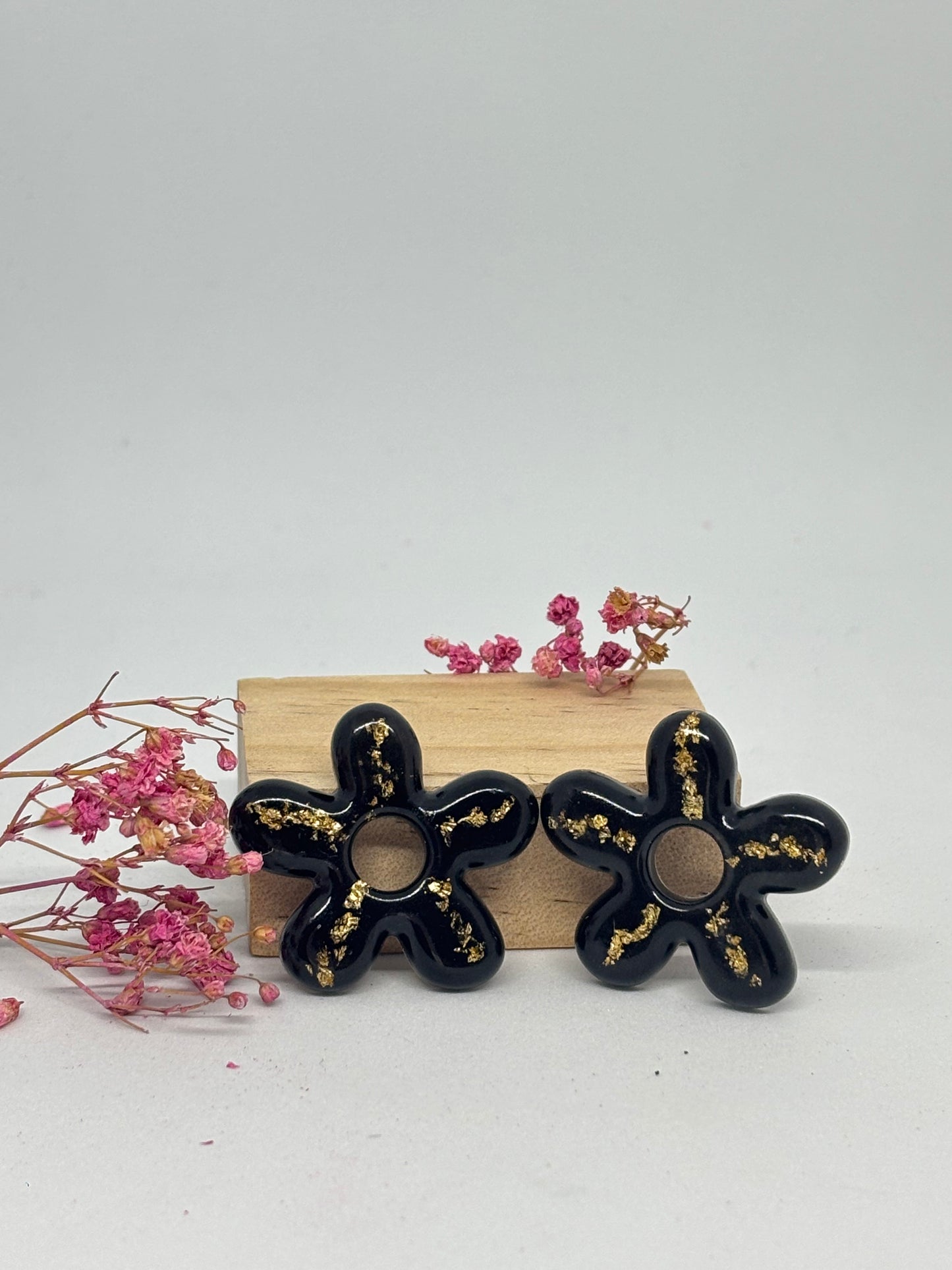 Pampilles Suzanne - Black + feuilles or