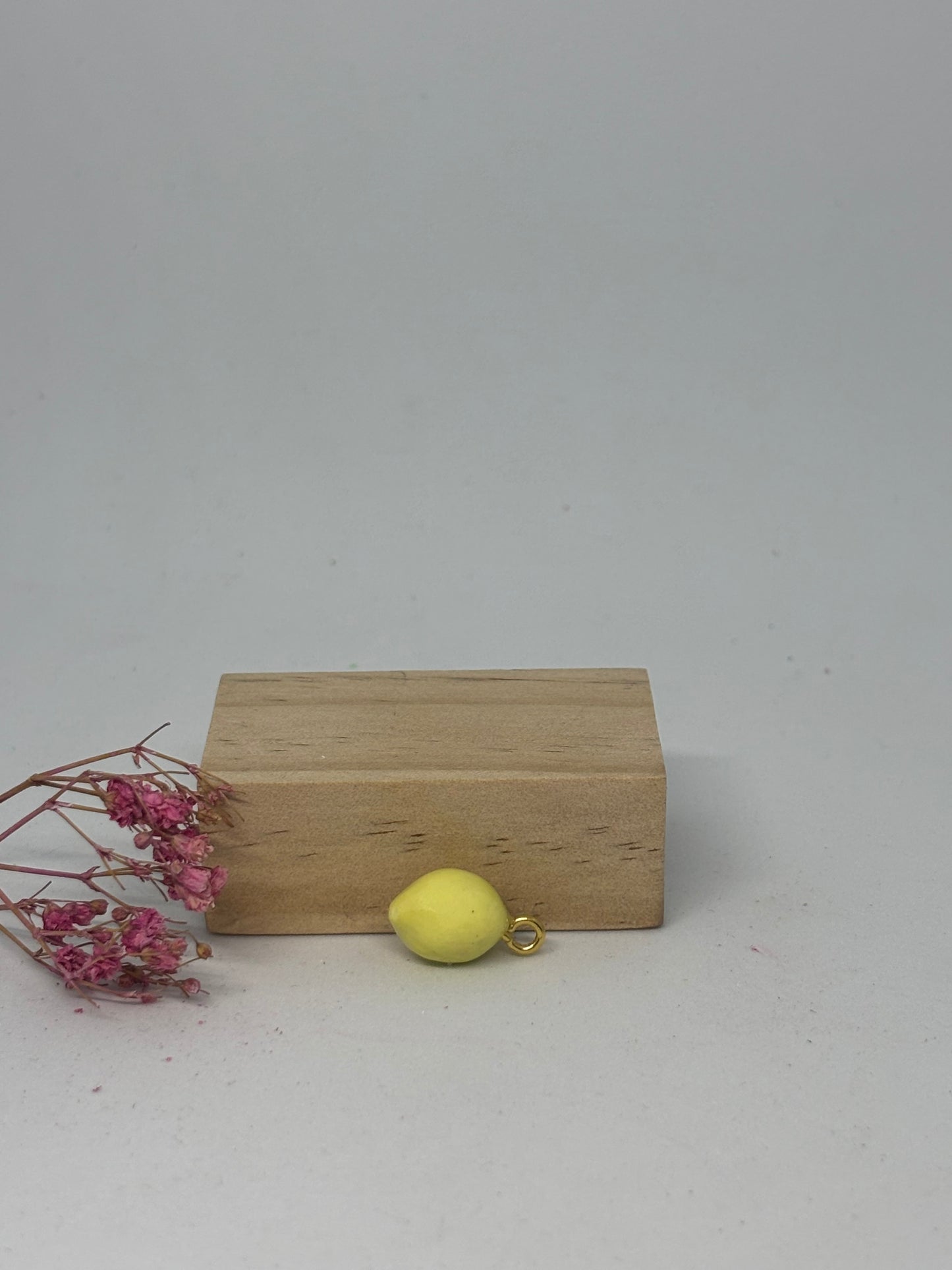 Breloque en pâte fimo - citron 16mm