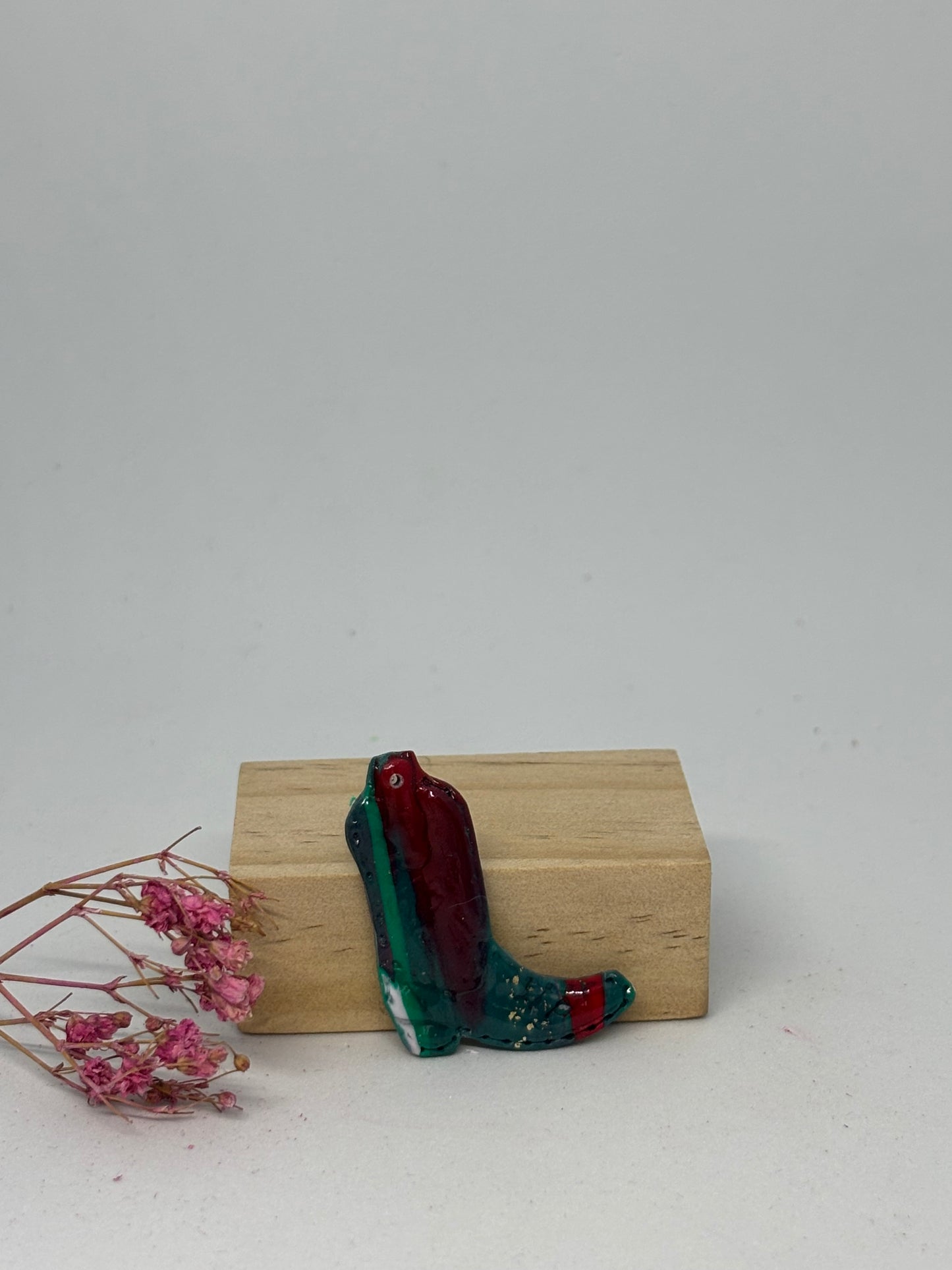 Breloque en pâte fimo - santiag 3,5cm