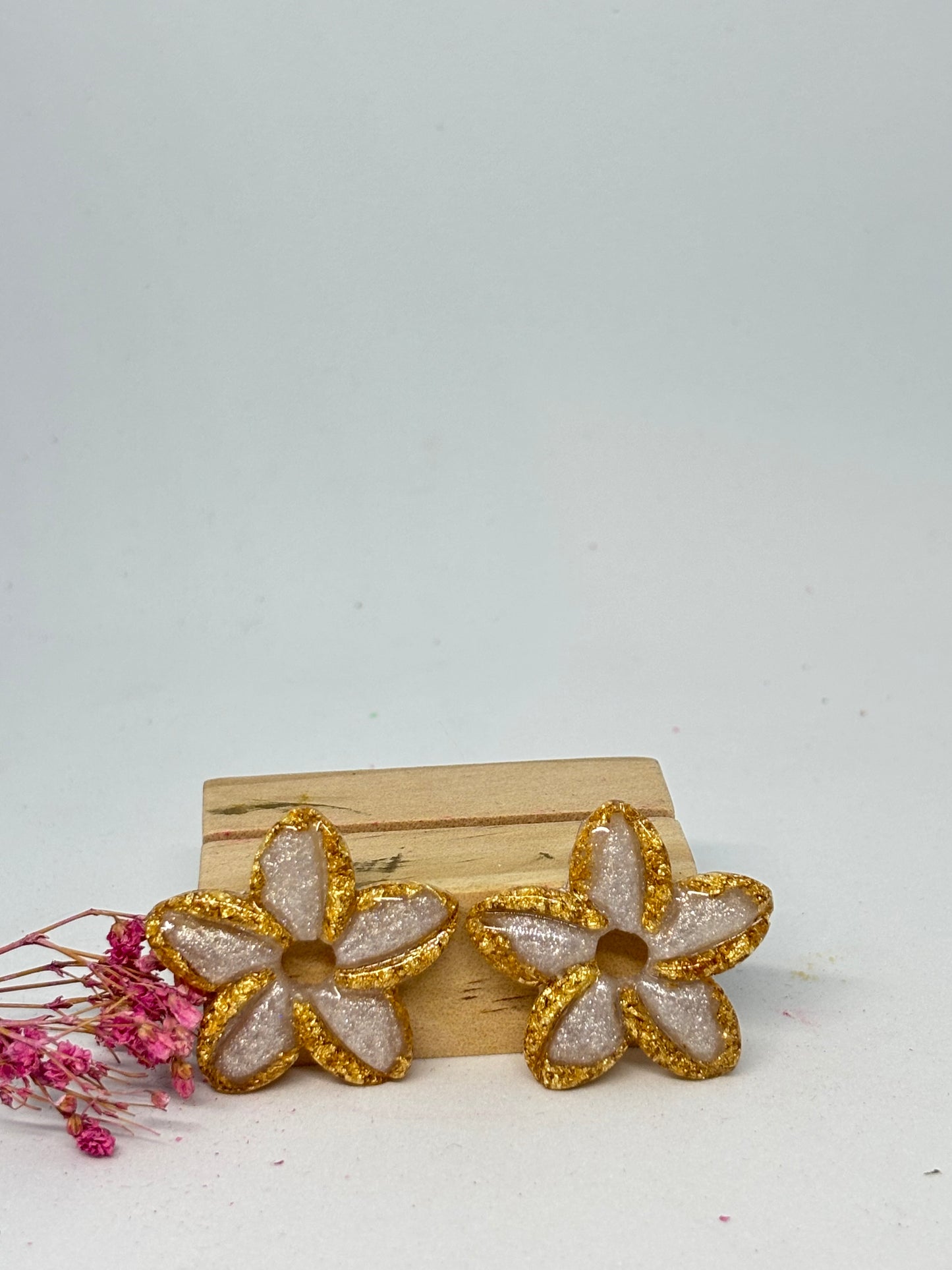 Pampilles Théani - Feuilles or/Shimmer pearl